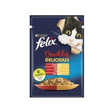 غذای پوچ گربه فلیکس Felix مدل Doubly Delicious طعم گوشت و مرغ وزن 85 گرم