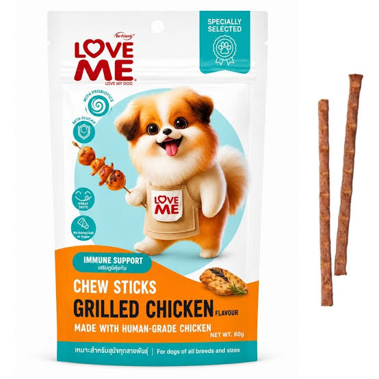 تشویقی سگ لاومی طعم مرغ گریل شده Love Me Grilled Chicken ( 60 گرم)